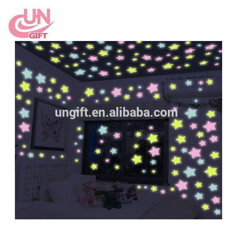 Glow In Dark Starts 3D Star Moon Home Decor Room Wall Sticker Decal Mural Art DIY