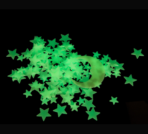 Glow In Dark Starts 3D Star Moon Home Decor Room Wall Sticker Decal Mural Art DIY