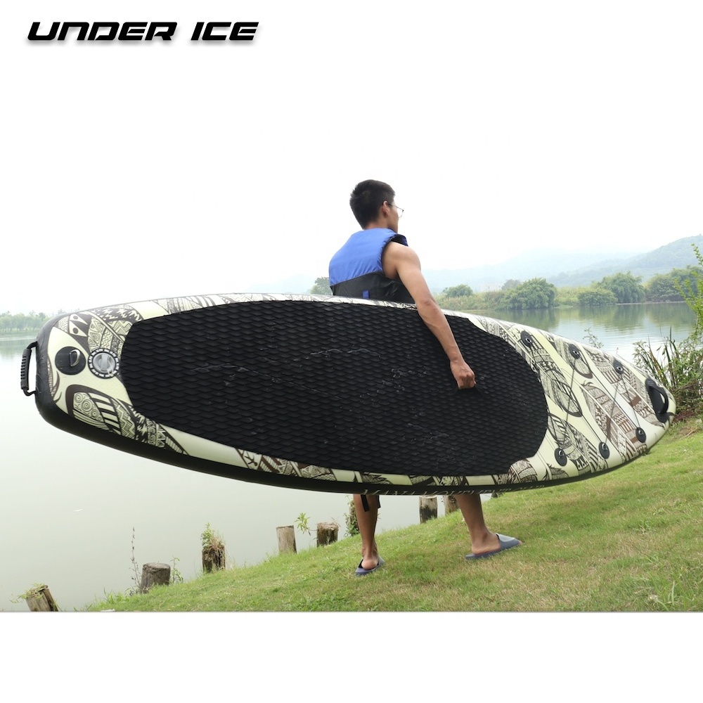 10'6''x32''x6''/ 320x81x15cm Indian leaf design Inflatable Paddle Board ISUP paddling board for floating race and fishing