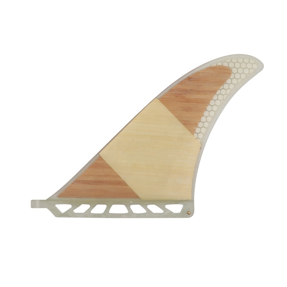 UNDERICE High Quality Fiberglass Wood Longboard Single Fins Sup Bamboo Core Surfboard Center Fin Tab Surfing Fins