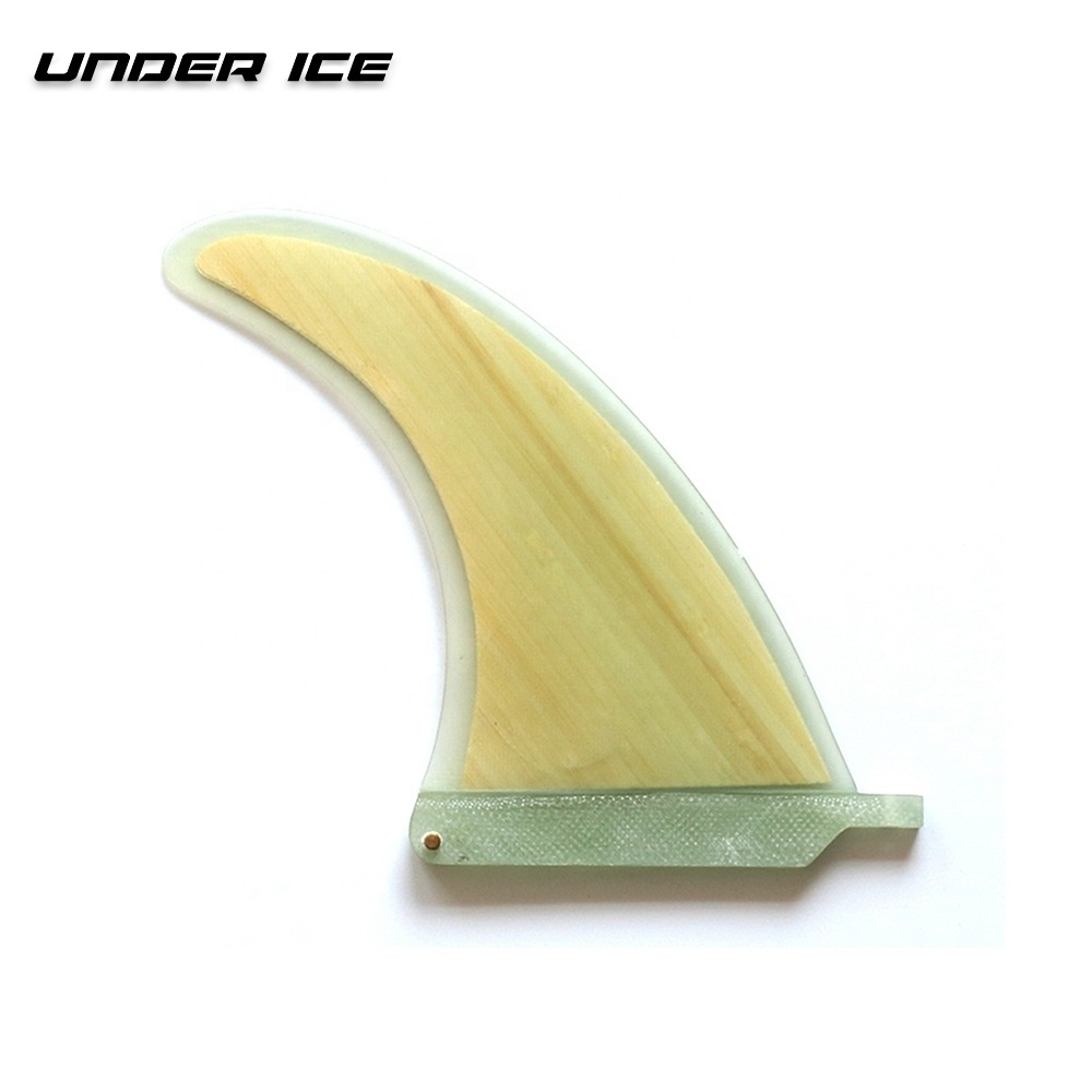 UNDERICE High Quality Fiberglass Wood Longboard Single Fins Sup Bamboo Core Surfboard Center Fin Tab Surfing Fins