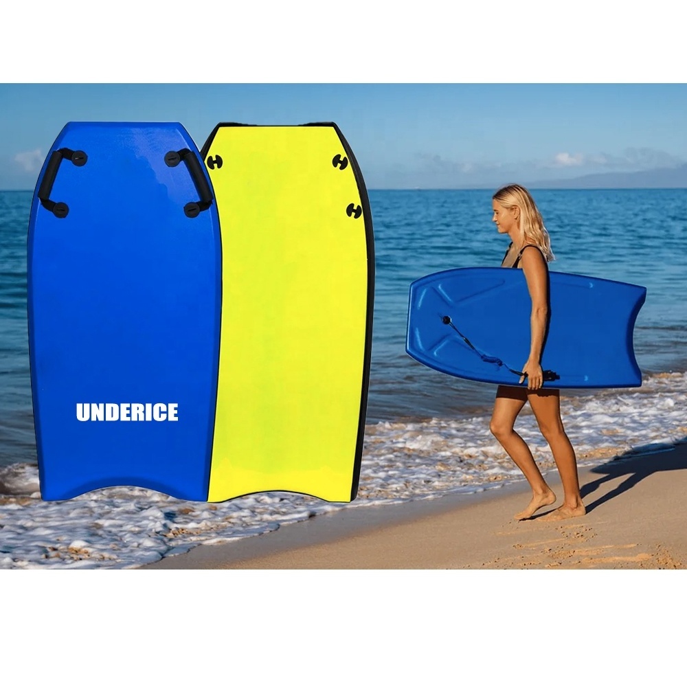 UNDERICE Soft Beach Hot Selling IXPE XPE Body Board Pvc Bodyboard Inflatable Skimboard with Leashes