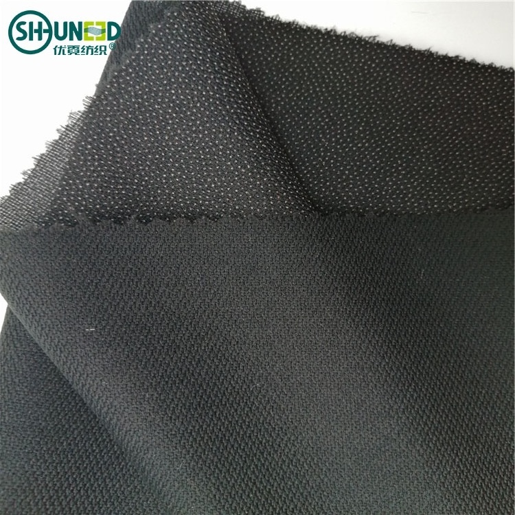 Good Quality Polyester Broken PA PES Twill Weave Interlining Woven Fusible Lining for Suit