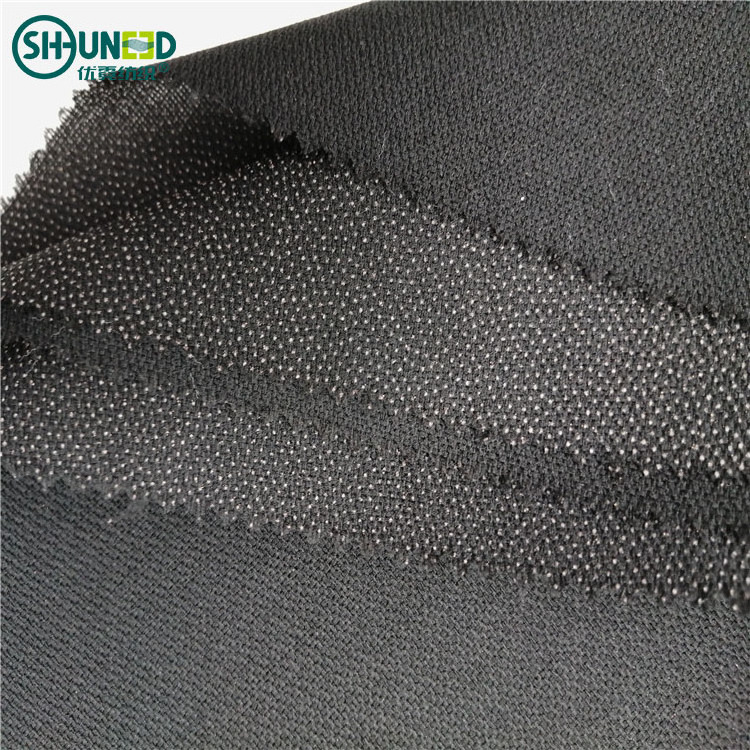 Good Quality Polyester Broken PA PES Twill Weave Interlining Woven Fusible Lining for Suit