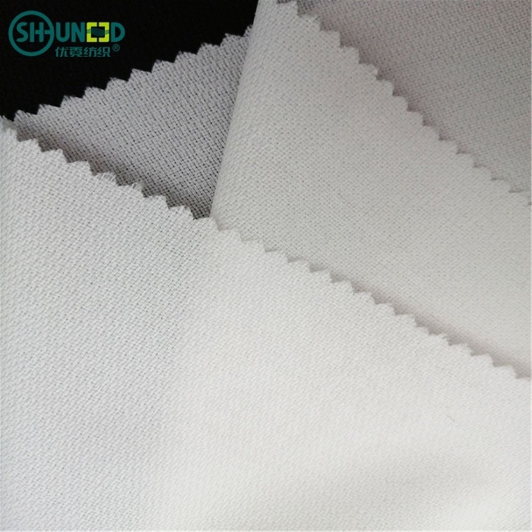 Good Quality Polyester Broken PA PES Twill Weave Interlining Woven Fusible Lining for Suit