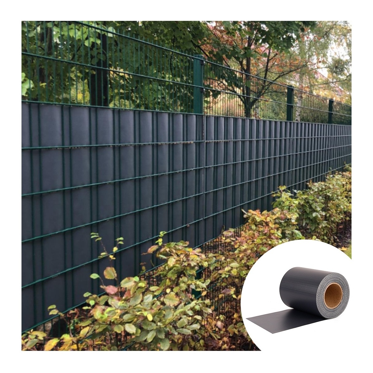 450g/m2 19cmx35m/50m/65m RAL7016 PVC Slat for Fence PVC Strip Fence Privacy Screen Fence