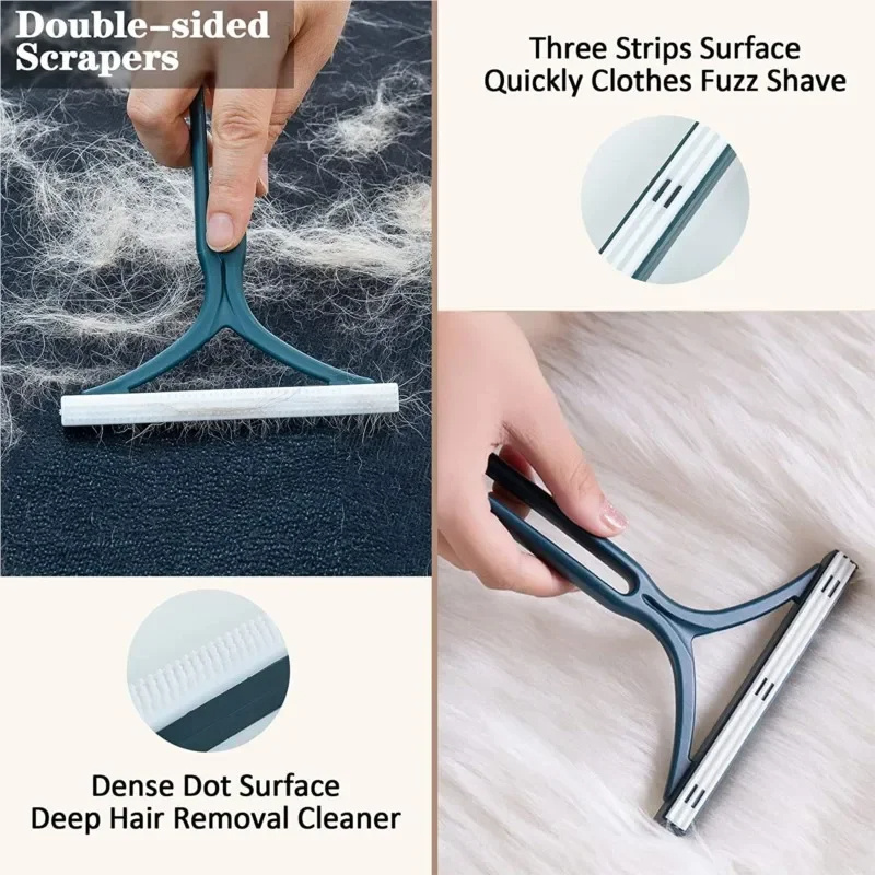 Silicone Double Sided Pet Hair Remover Lint Remover Clean Tool Shaver Sweater Cleaner Fabric Shaver Scraper for Clothes Carpet