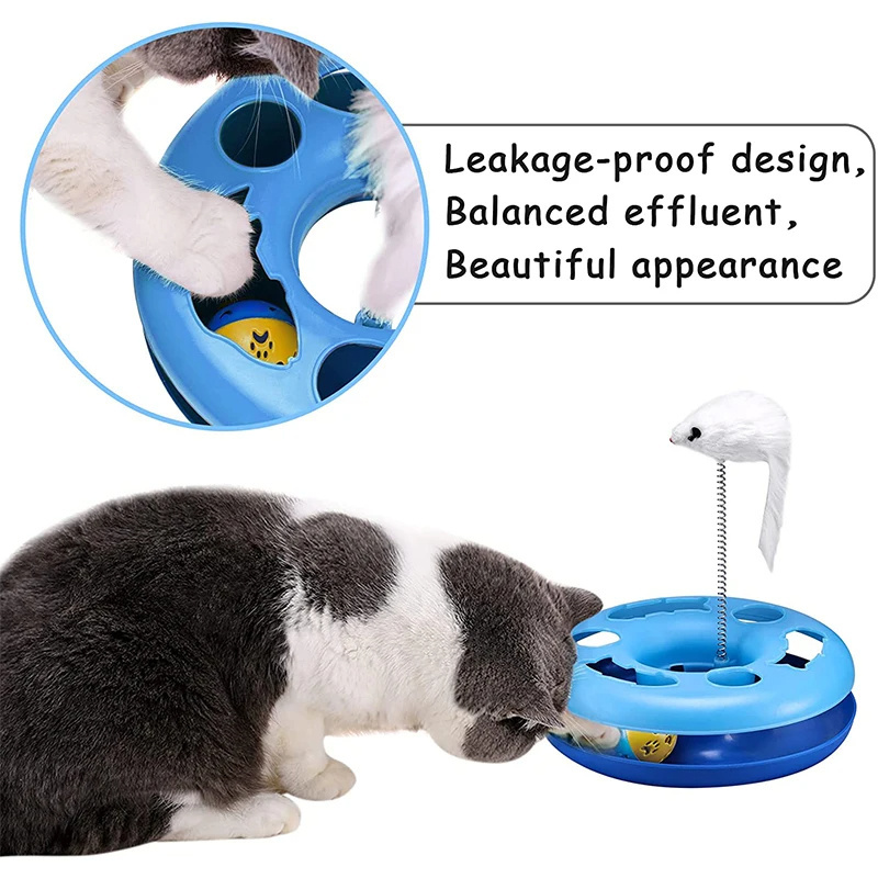 Wholesale Best Selling 2 In1 Interactive Kitten Toys Roller Tracks Cat Toys with Exercise Balls Teaser Mouse