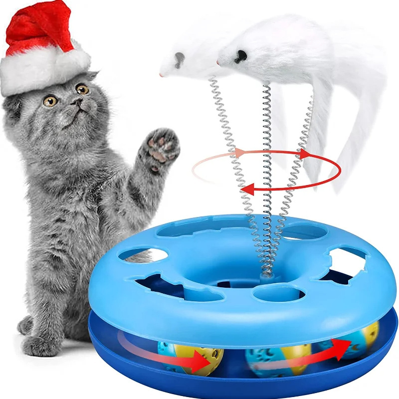 Wholesale Best Selling 2 In1 Interactive Kitten Toys Roller Tracks Cat Toys with Exercise Balls Teaser Mouse