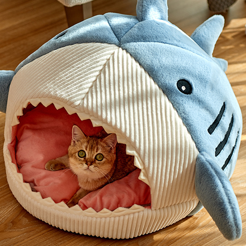 Enclosed Warm Cat Bed For Portable Pet Beds Sweet Kittens Basket Cushion Cat Pillow Mat Tent Puppy Nest Cave Cats House Goods