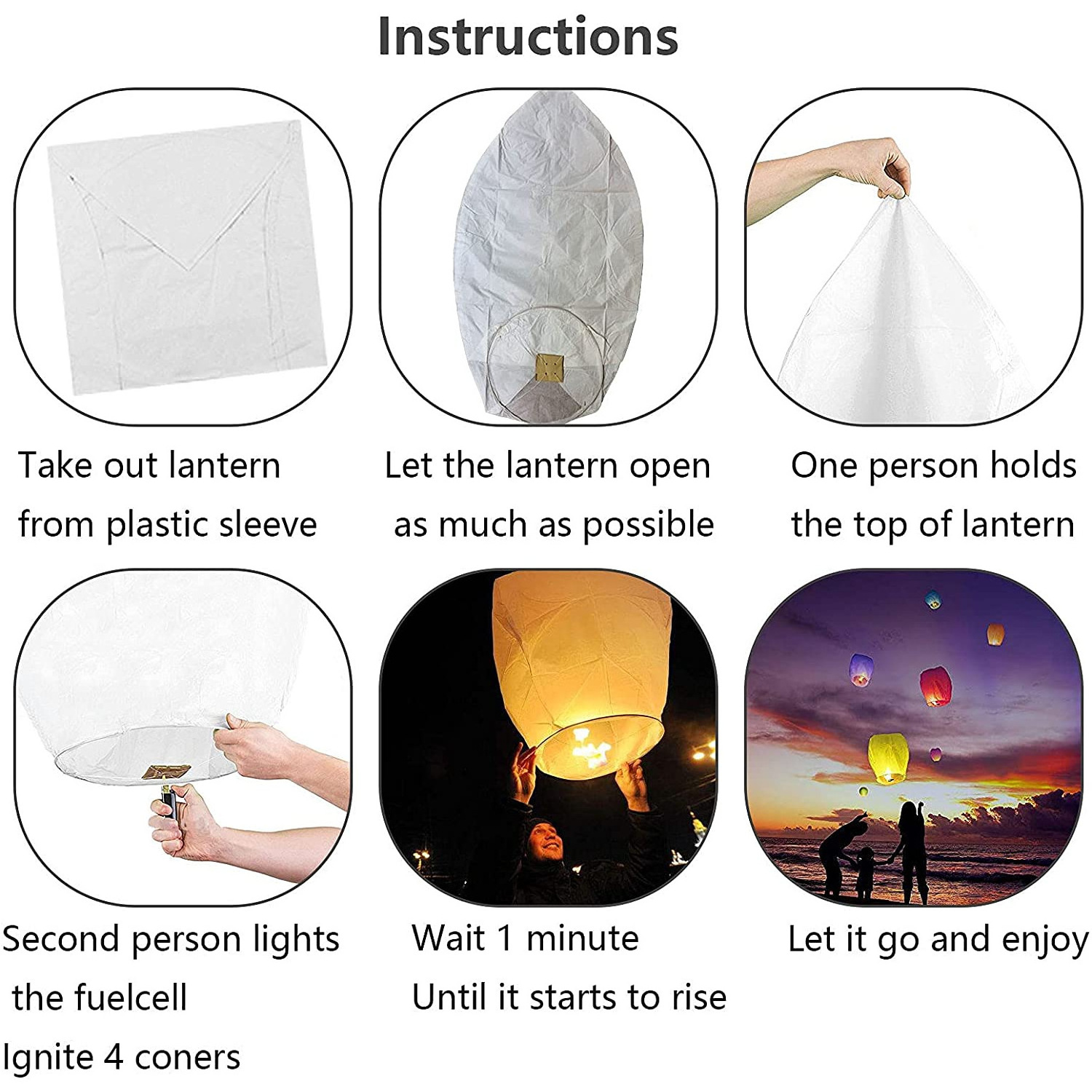 Biodegradable  Flying  Lantern Eco Wish Light Flying Chinese Sky Lanterns with Kraft Paper Wax 95*50*32cm