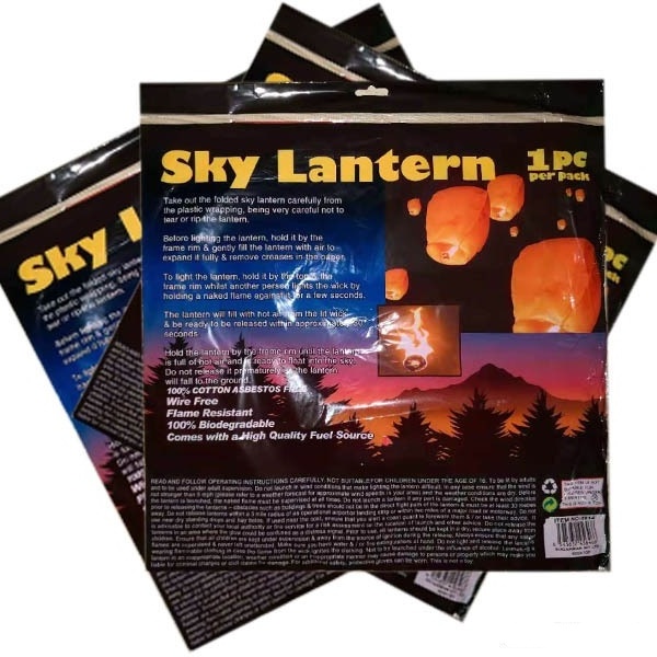 Biodegradable  Flying  Lantern Eco Wish Light Flying Chinese Sky Lanterns with Kraft Paper Wax 95*50*32cm