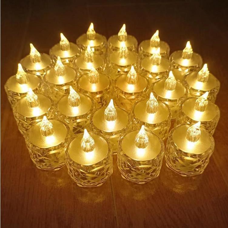 Transparent diamond candle lamp LED electronic candle small tea wax bar decorative light birthday gift