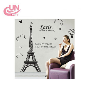 Super Deal 3D Wall Stickers Eiffel Tower Of Paris Removable Wall Stickers Of Bedroom