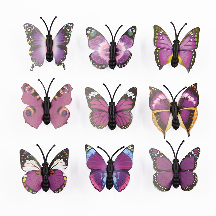 4.5cm PVC 3D Removable Butterfly wall decor cute Butterflies wall stickers art Decals restaurant Decoration