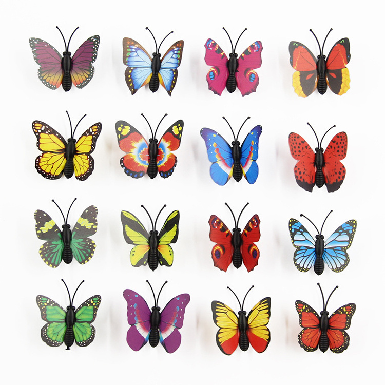 4.5cm PVC 3D Removable Butterfly wall decor cute Butterflies wall stickers art Decals restaurant Decoration