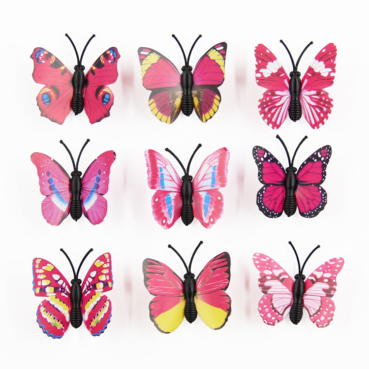 4.5cm PVC 3D Removable Butterfly wall decor cute Butterflies wall stickers art Decals restaurant Decoration