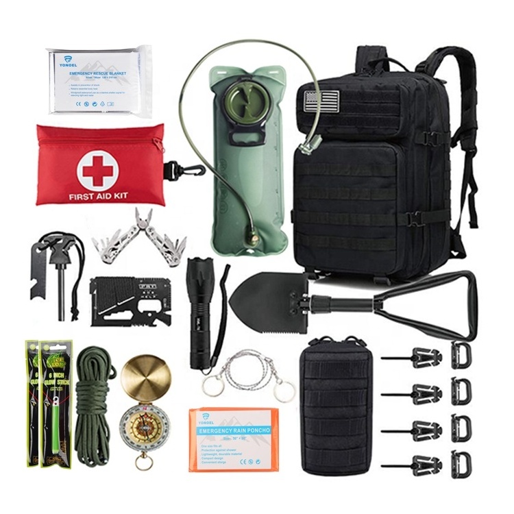 Tactical medical kit Outdoor sports emergency tactical first aid survival kit backpack with disposable poncho