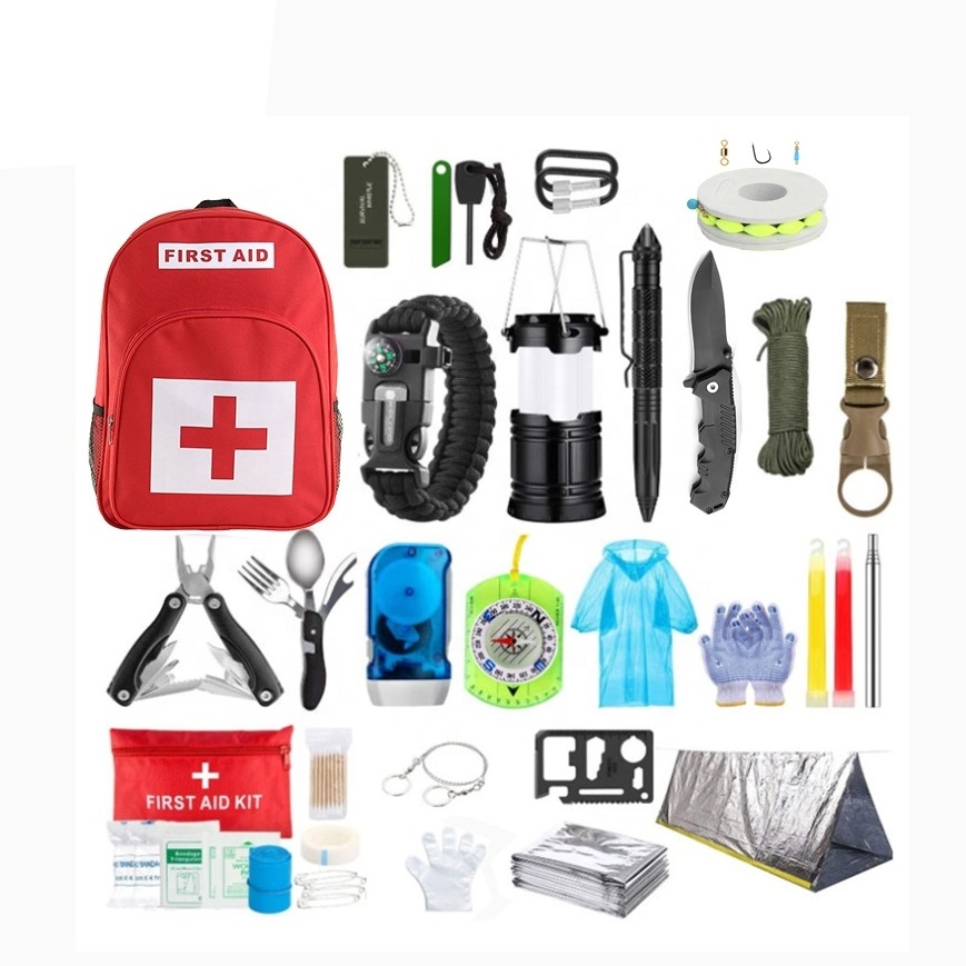 Emergency Survival Kit Gear First Aid Kit survival backpack for Camping Earthquake Adventures