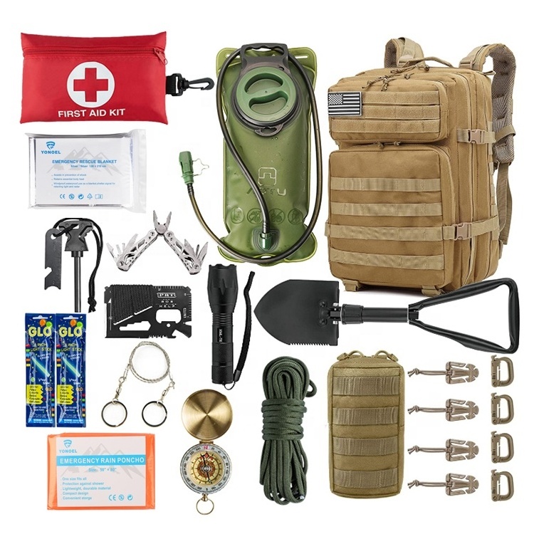 Tactical medical kit Outdoor sports emergency tactical first aid survival kit backpack with disposable poncho