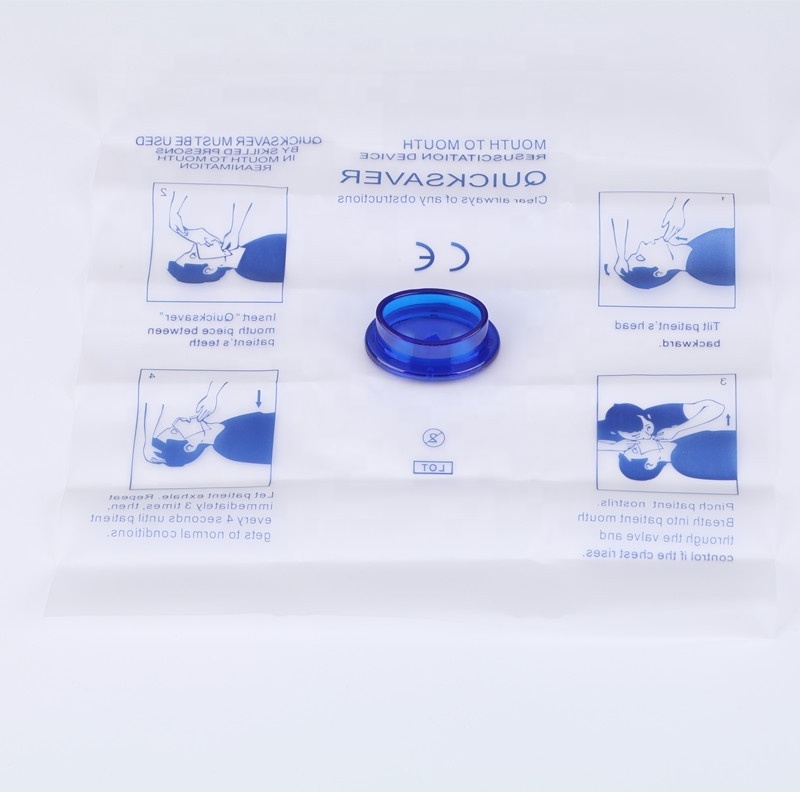 First aid mouth to mouth CPR breathing mask face shield CPR with one way valve rescue mask