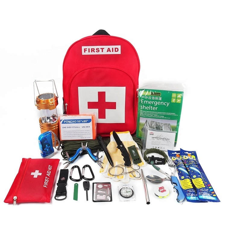 Emergency Survival Kit Gear First Aid Kit survival backpack for Camping Earthquake Adventures