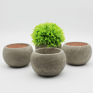 Factory Wholesale Home Plant Bonsai Natural Style Pot Broad Bottom Paper Pulp Pot For Mini Artificial Plant Decoration