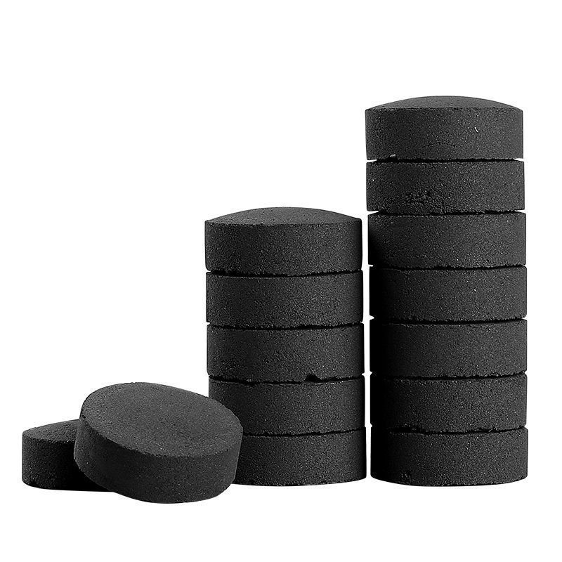 100Pcs / Box Quick Burning Charcoal Fruit Wood Coal Tablets Outdoor Barbecue Incense Smokeless Coal Briquettes 33 mm Coal Roll