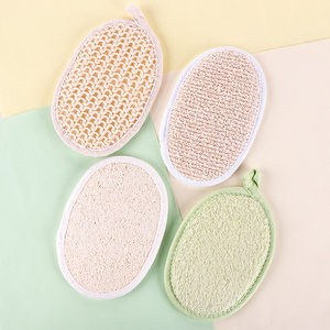 Stock Ready to Ship Loofah Pads Free Sample Eco Friendly Natural Oval Body Cleaning Exfoliating Sisal Shower Loofah Bath Sponge