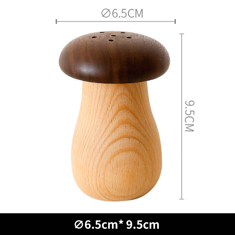 Wood Walnut Toothpick Dispenser Storage Organizer Small Mushroom Display Stand