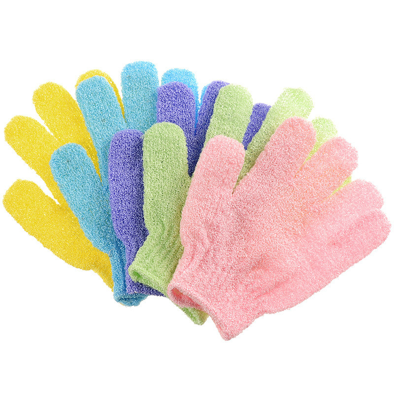 Private Label  Five-Finger Bath Towel Artificial Spa Cleaning Brush Double Sided Back Rubbing Exfoliating Glove