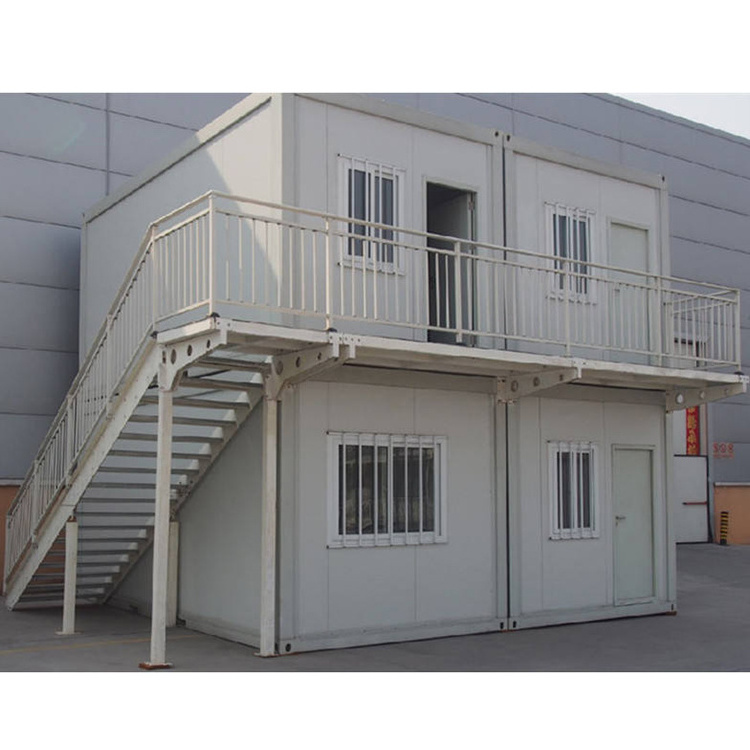 Easy install portable  Low cost 3 bedrooms mobile modular customized 2 floor villa flat pack prefab container house with balcony