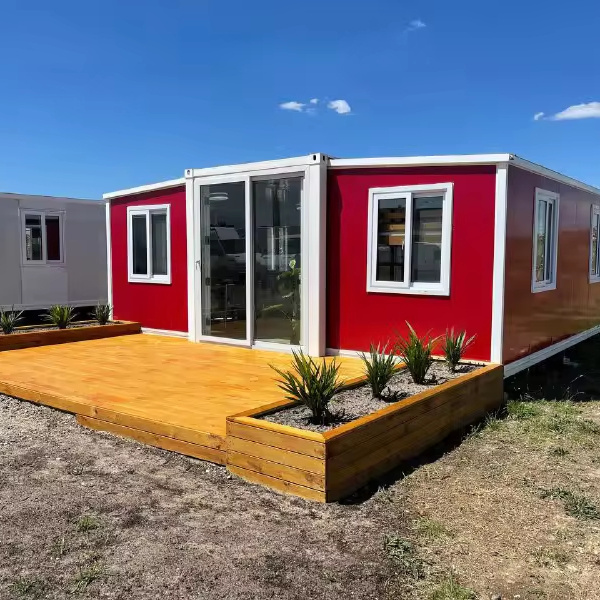 Fast Build Folding Expandable Double Wings Rooms Mobile Luxury  Villa prefab Container House with 2/3 bedrooms and bathroom