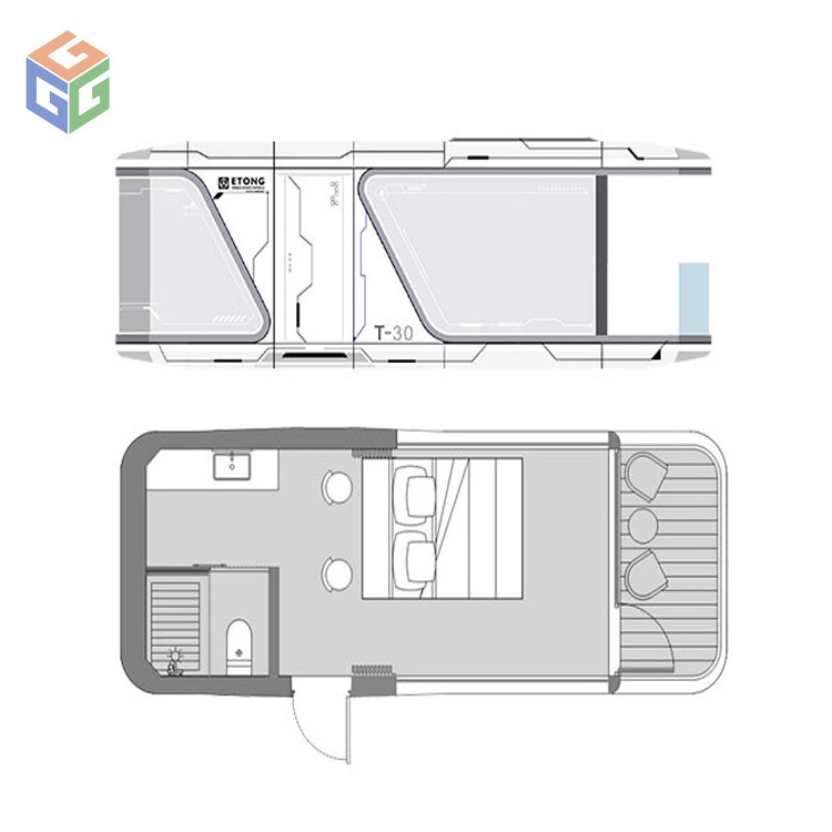 Luxury homes prefab houses capsule cabin kits prefab container house 2 bedrooms