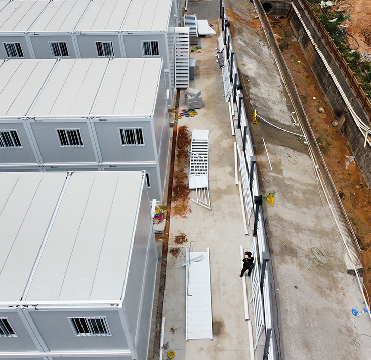 Temporary Construction Site Center Container House Prefabricated Flat Pack Container Homes