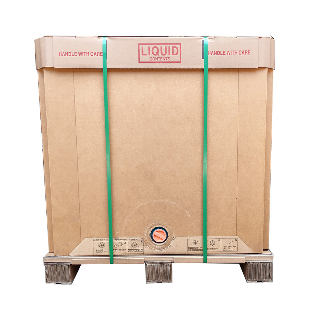 Recycled 1 ton water storage packing box bulk containers paper ibc tank with liner for liquid