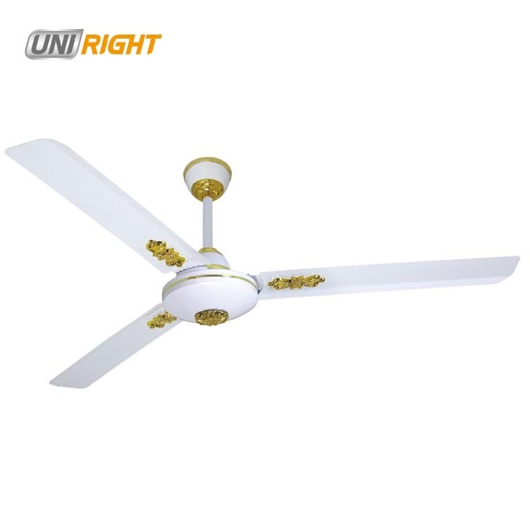 Negeria best seller 56 inch Qasa ceiling fan with golden decoration for home