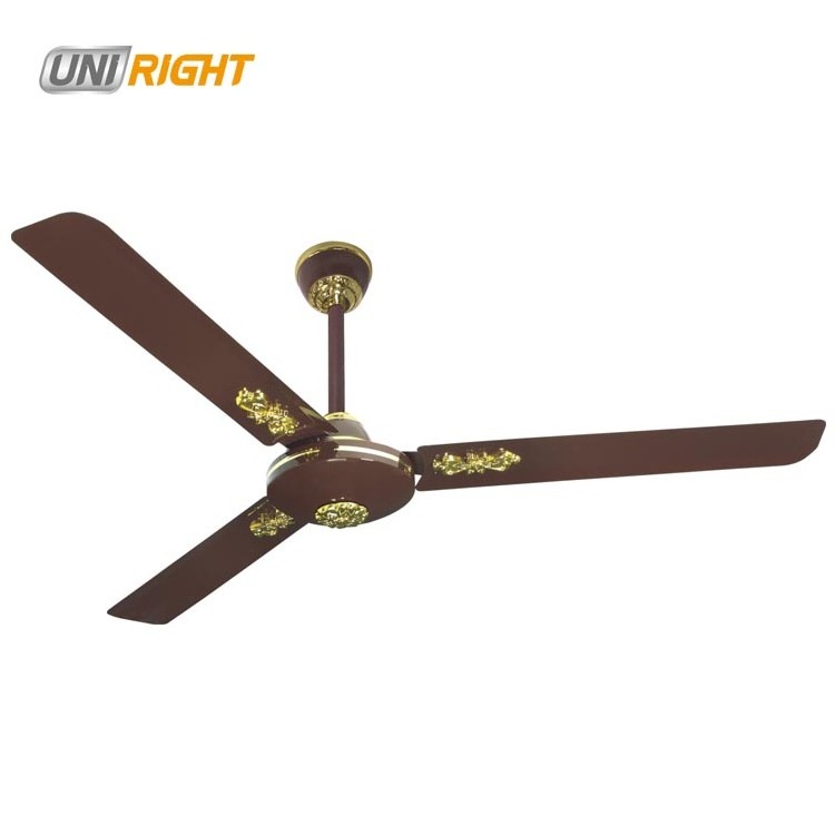 Negeria best seller 56 inch Qasa ceiling fan with golden decoration for home