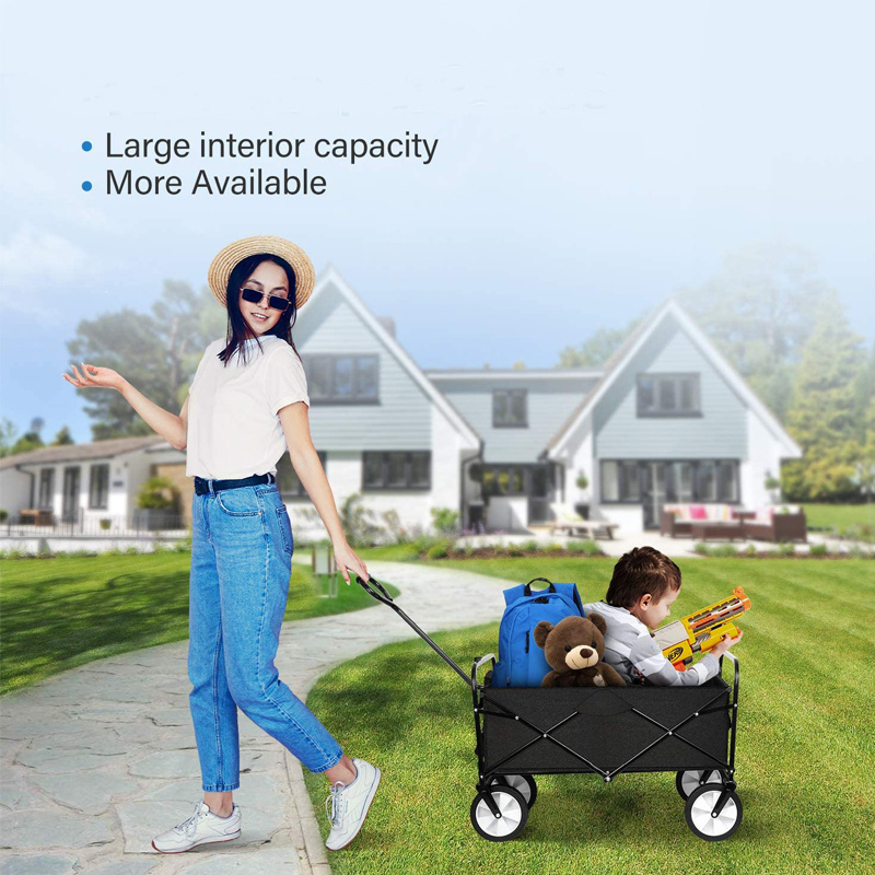 Collapsible Folding Stroller Cart Heavy Duty Utility Garden Outdoor Foldable Hand Trolley Cart Kids Beach Camping Wagon FW80