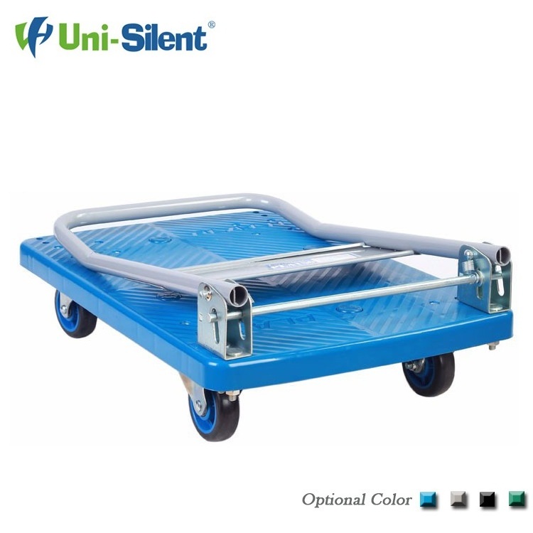 Uni-Silent 150kgs Plastic Platform Truck Push Hand Trolley Cart PLA150P-DX