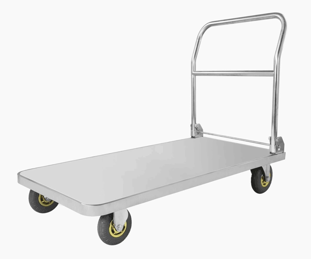 Uni-Silent 304 Stainless Steel Industrial Platform Trolley Cart Folding Serving Hand Cart Truck ST500D-DX(304)