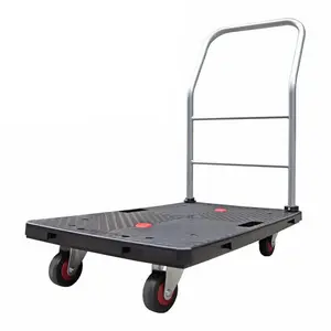 Uni-Silent 100kgs Capacity Plastic Portable Platform Trolley Plastic Hand Truck Hand Cart PLA100Y