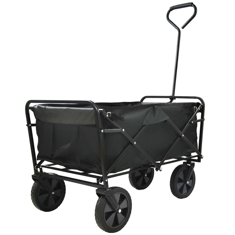 Uni-Silent Foldable Beach Trolley Utility Camping Metal Garden Stroller Hand Cart Portable Folding Outdoor Wagon Trolley FW80