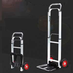 Uni-Silent 90kgs Aluminum Trolley for Shopping Foldable Luggage Hand Cart Convenient Type Hand Truck FHT90