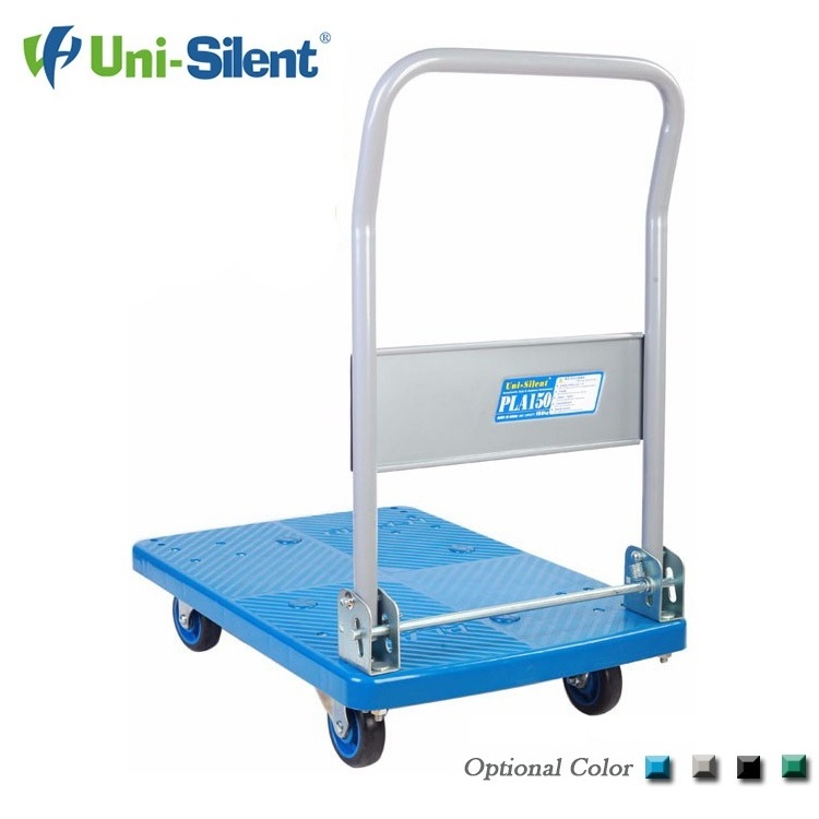 Uni-Silent 150kgs Plastic Platform Truck Push Hand Trolley Cart PLA150P-DX