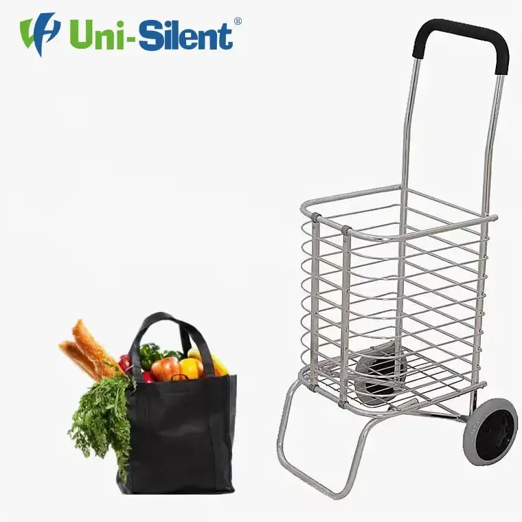 Uni-Silent Portable Shopping Trolley Bag with Wheels Foldable Trolley Carry Hand Trolley Cart For Grocery and Supermarket FST40