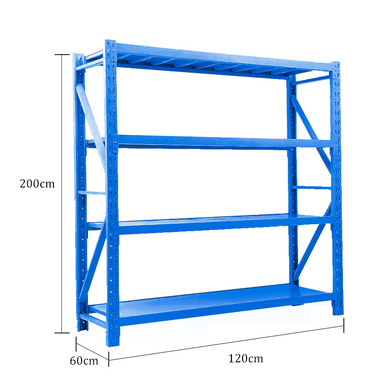 Uni-Silent Heavy Duty Type 4-Tier Industrial Shelving Rack Storage Rack Adjustable Metal Shelving Rack HJG-206