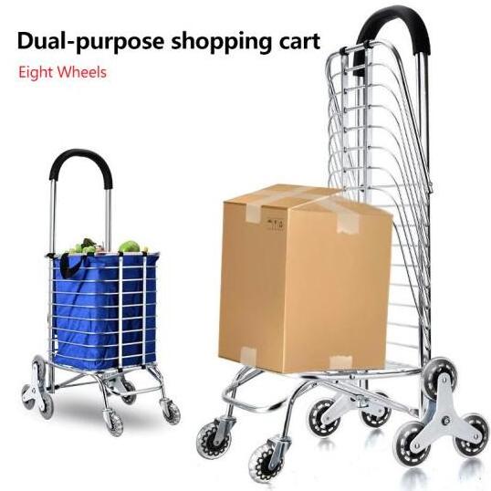 Uni-Silent Portable Grocery Climbing Aluminium Supermarket Shopping Foldable Trolley Carry Folding Hand Trolley Cart FST50-6S