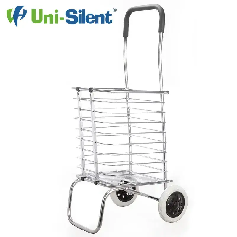 Uni-Silent Portable Shopping Trolley Bag with Wheels Foldable Trolley Carry Hand Trolley Cart For Grocery and Supermarket FST40