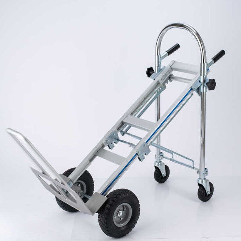 Uni-Silent 250kgs Heavy Duty Utility Hand Truck 3 In 1 Industrial Foldable Push Cart 4 Wheels Platform Folding Trolley FHT250B